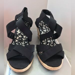 Cloudwalkers rosalee black espadrille wedge sandal